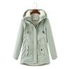 Parka de Mujer con Capucha y Mangas Largas, Forrada de Forro Polar, Cordón Ajustable, Corte Holgado, Abrigo Cálido de Invierno