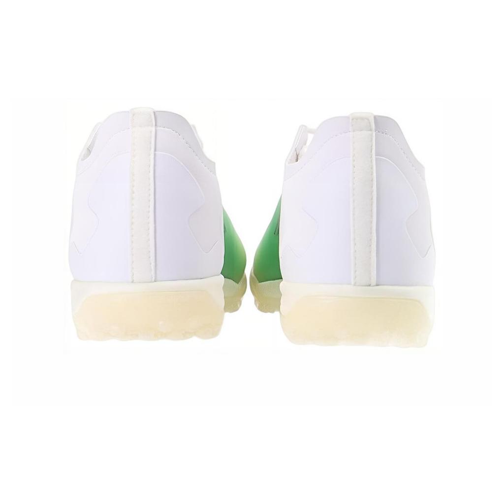Li Ning TF Turf Indoor Fabric Cushioning Slip Resistant Abrasion Resistant Soccer Shoes Men's White Green ASTS019-2