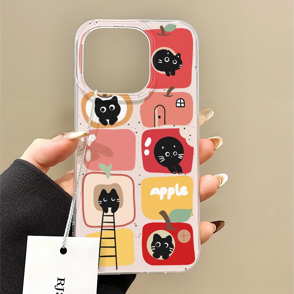 Painted Phone Case for iPhone 12 13 15 16 iPhone 16 12 13 14 15 Pro  14 15 16 Pro Max Coverage Shockproof Anti-Fingerprint Fresh Style Protective Case