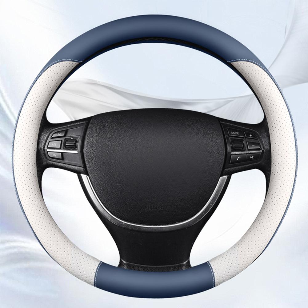 

Чехлы для мотоциклов, противоскользящий кожаный чехол на руль автомобиля, универсальный защитный чехол на руль автомобиля, модный стиль, тип 38 см, внешний диаметр синий