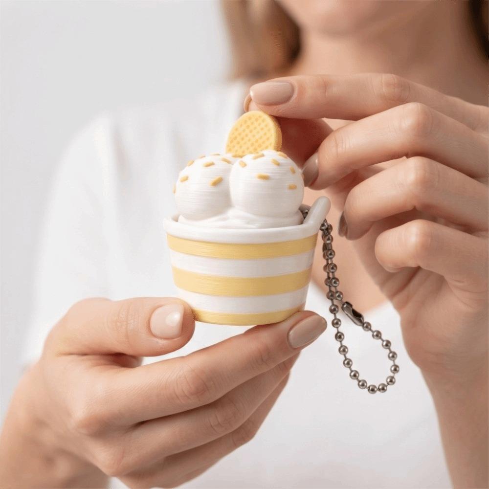 3D Printed Fidget Toy Keychain Portable Finger Press Button Keyring Children
