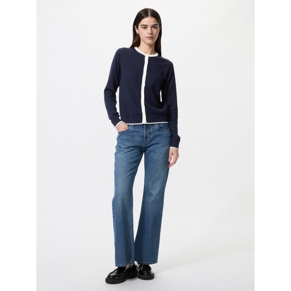 Uniqlo Uv Protection Crew Neck Cardigan  Color Block 