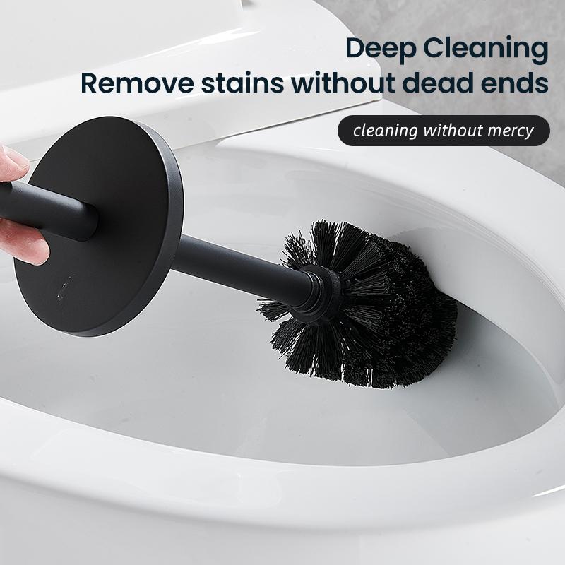 Stainless Steel Bathroom Toilet Brush Holder Accessories Black Toilet Brush Wall Mounted WC Cleaner Brush FR07