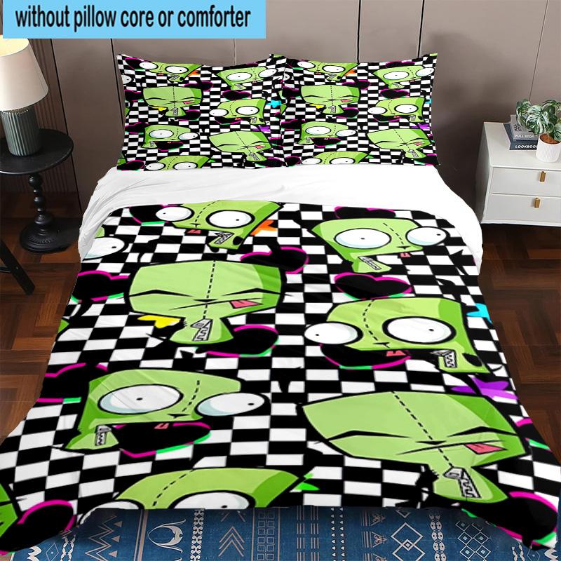 3PCS Alien Invasion Pattern 3pcs Bedding,Including 3PCS Duvet Cover And 2pcs Pillowcases Perfect for Christmas,Ideal for Bedroom, Dormitory