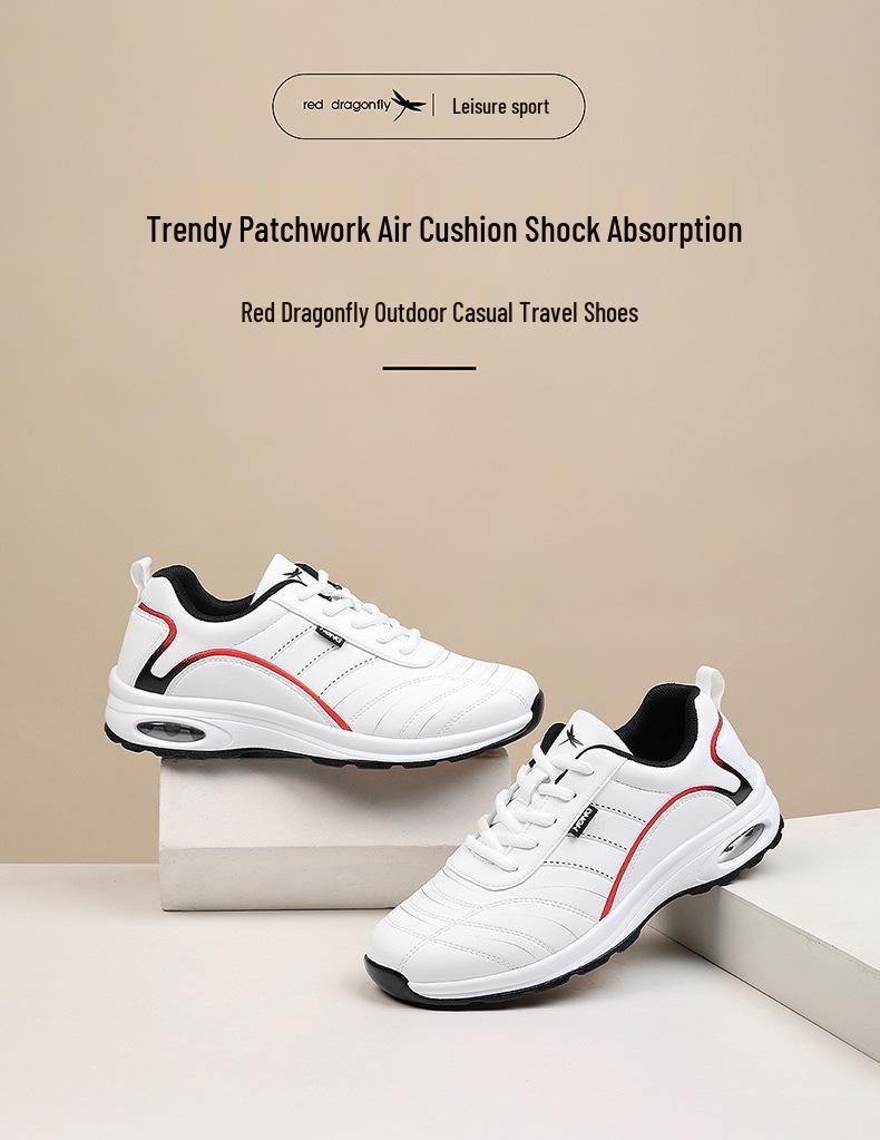 Red Dragonfly Men's Spring & Autumn Casual Running Shoes - Soft Sole Leather with Air Cushion