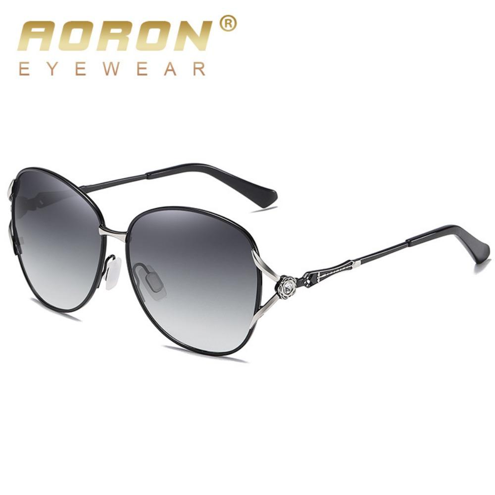 aoron Polarized Women's Sunglasses Trend Two-color Gradual Change Sunglasses Large Frame Diamond Glasses