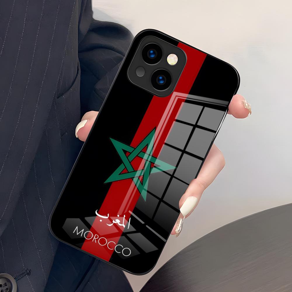 Marokko Flagge Handyhülle Für IPhone 17 Pro Max 15 Pro 16 14 Plus 12 13 Mini 11 Pro Stoßfeste Glasabdeckung