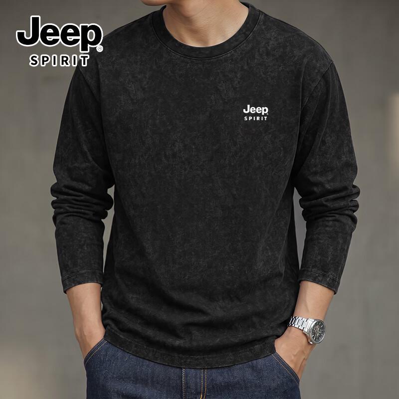 JEEP SPIRIT Men's Classic Crew Neck Long Sleeve Tee