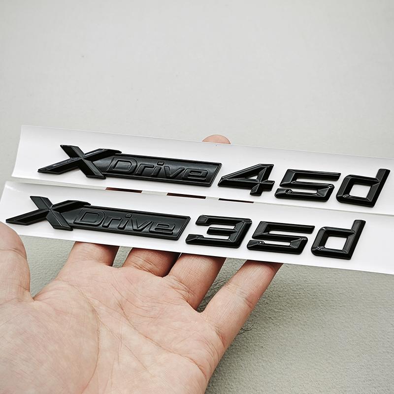 3D ABS Black Logo XDrive 30d 35d 40d 45d 50d 55d Emblem Car Trunk Fender Side Badge StickerFor BMW X3 X5 X6 X7 F25 F15 G01 G05
