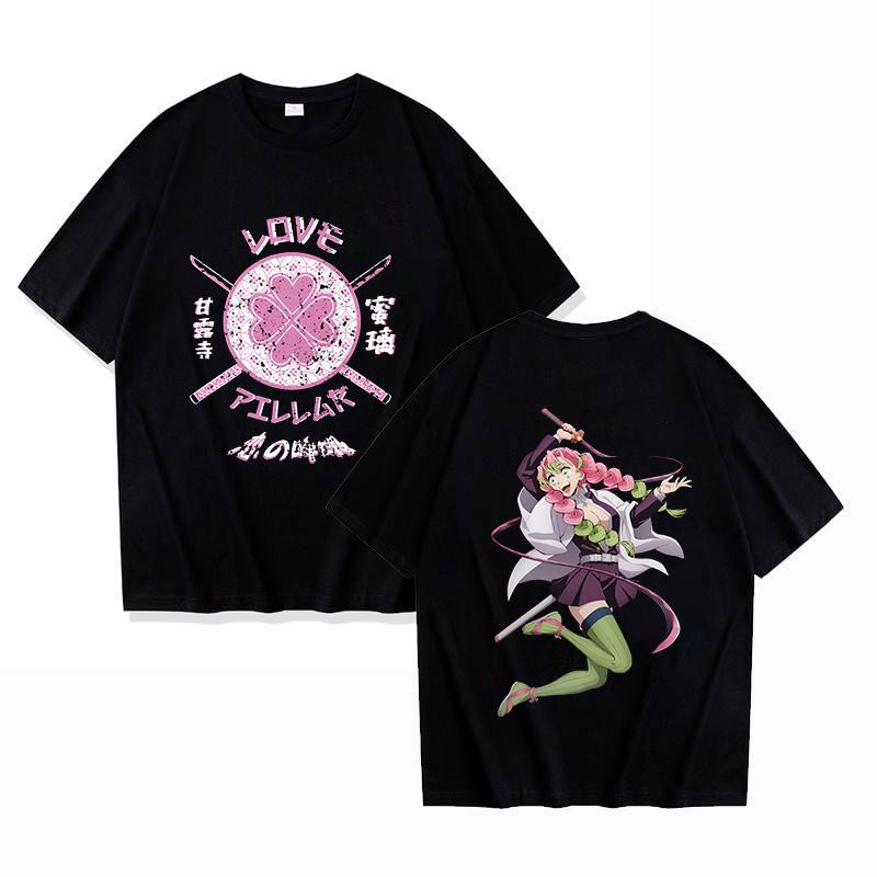 Hot Anime Kanroji Mitsuri Printed Women Y2k Summer Short Sleeve Tee Shirts Round Neck Casual Summer Unisex Tees Tops