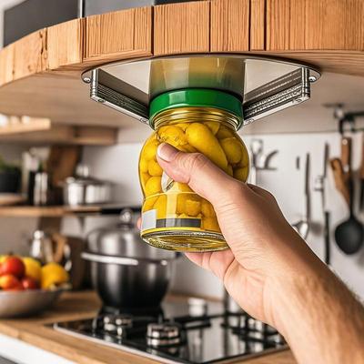 Under Cabinet Jar Opener Stainless Steel Can Opener Compact Structure Kitchen Gadgets For Weak Hands Chefs Seniors The Elderly