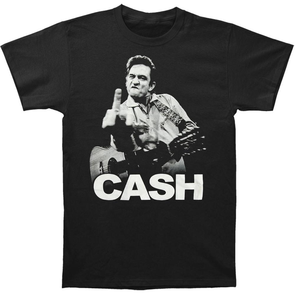 

Мужская футболка Johnny Cash The Bird приталенного кроя Черная XL