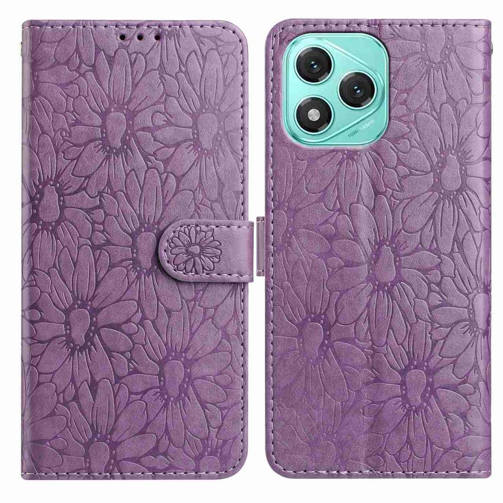 For Honor 400 Lite 5G Leather Case Daisy Imprint Wallet Stand Phone Protective Cover