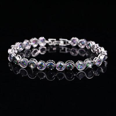 WWJ Mystic Multi-Color Zirconia Strand Bracelets for Women