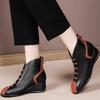 Fashion Autumn Fashion Mixed Colors Design Ankle Boots Women Retro Back Zip V-shaped Opening Platform Boots Cozy Waterproof Casual Boots