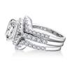 Boutique 925 Silver Fat Square Real Moissanite Engagement Rings for Women Fine Jewelry