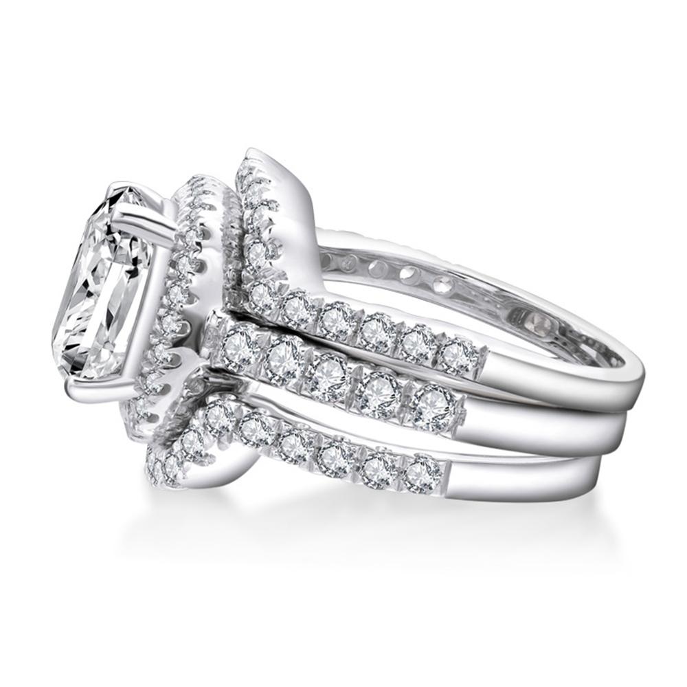 Boutique 925 Silver Fat Square Real Moissanite Engagement Rings for Women Fine Jewelry