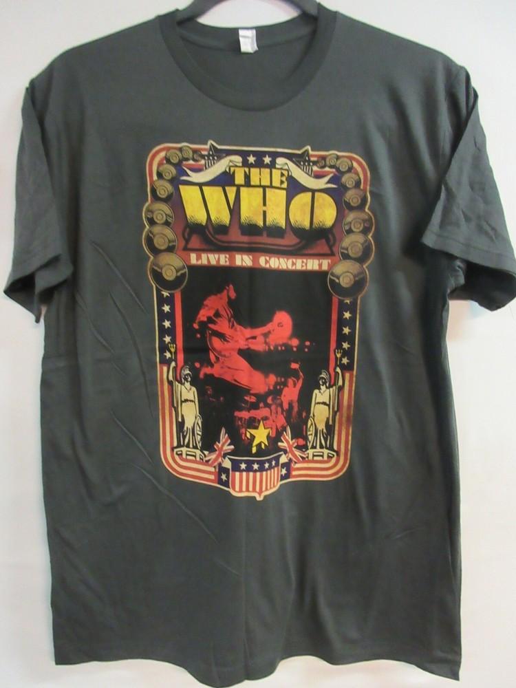 ОФИЦИАЛЬНЫЙ СТАРЫЙ ЗАПАС МЕРЧ THE WHO ГРУППА КОНЦЕРТ МУЗЫКА ЭКСТРА БОЛЬШАЯ Унисекс Футболка M