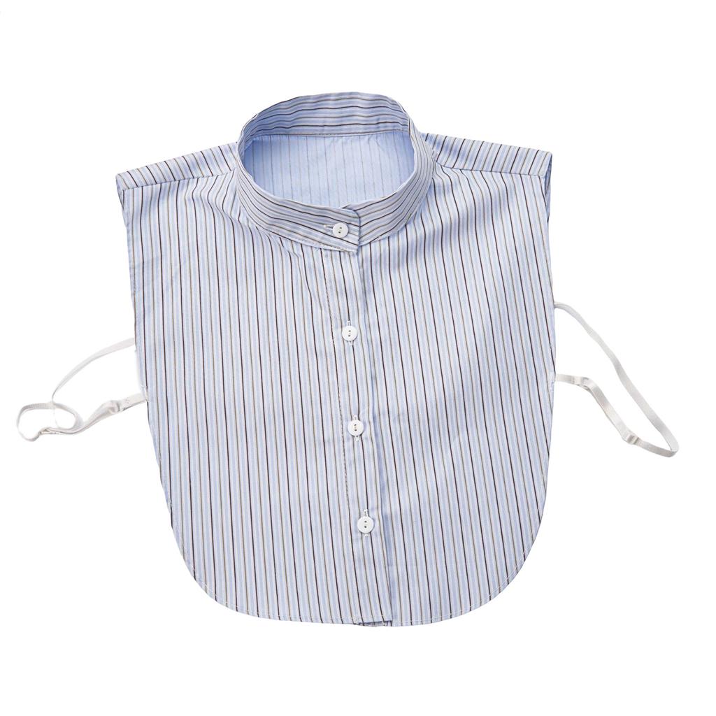 Women's Detachable False Collar Insert Elegant Striped Lapel Faux Half Shirt Blouse Collar Top for Sweater and Dresses