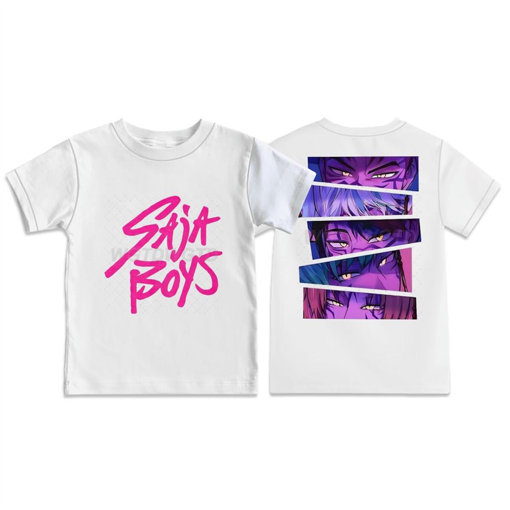 Cute Cartoon Printed T-shirt Children's Casual Short Sleeved Round Neck T-shirt Men's Women's T-shirt