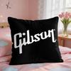 GGibson Musical Guitar Cushion Cover Square Short Plush Pillow Case Living Room Sofa Home Decor Funda X