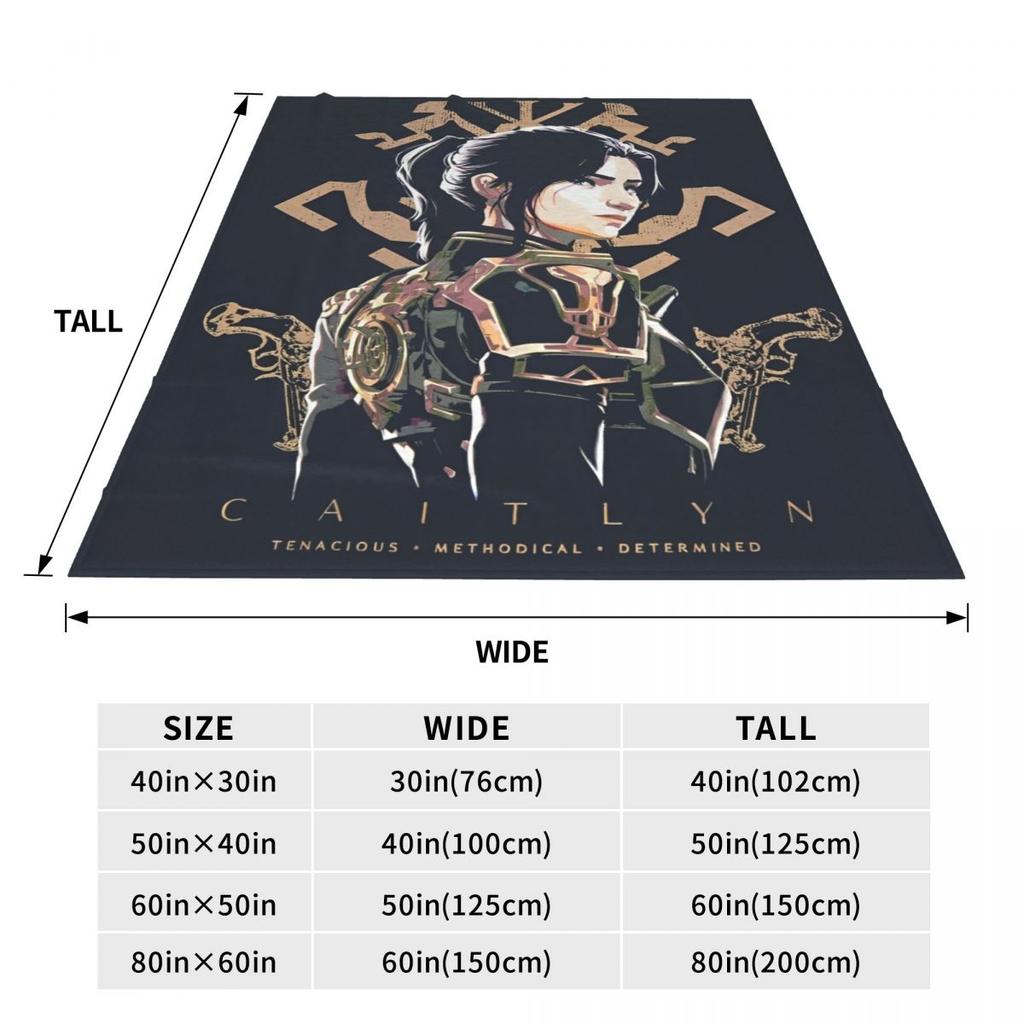 Arcane Caitlyn Game Flannel Blanket Warm Soft Throw Blanket for Outdoor Picnic Print Bedspread Sofa Bed Cover