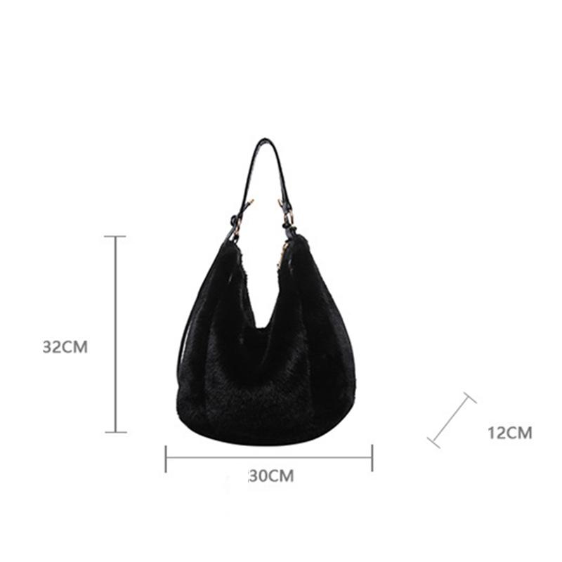 Yogodlns Handbag Faux Plush Bag Temperament Armpit Women's Hobo Bag Large Capacity Shoulder Bag Winter New Design Handbags