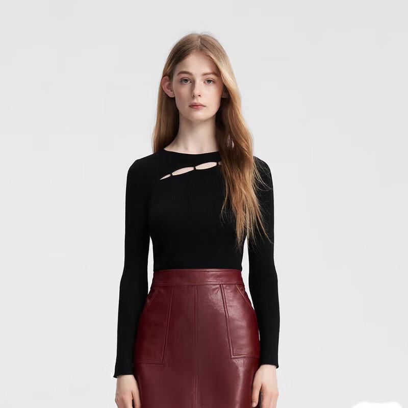 

ELLASSAY Элегантный вязаный свитер с ажурным узором и бисером M