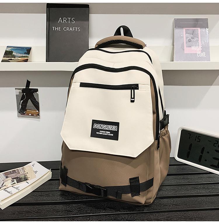 School bag new school bag men's Korean version ins trendy tooling style large capacity middle and high school students multi-compartment casual