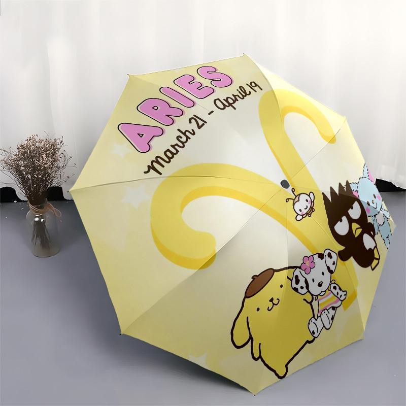 1pc Aries Zodiac Characters Illustration Umbrella with Plastic Handle, Suitable for All Seasons Outdoor YUSAN303