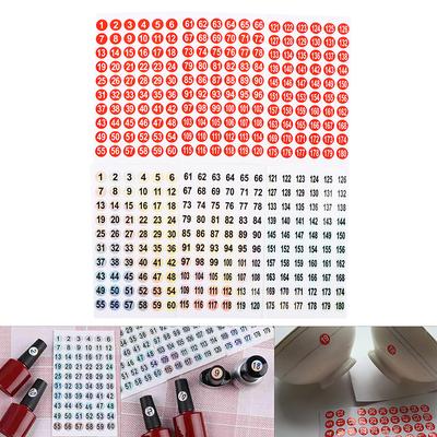 3 Blätter Zahlenaufkleber 1-180 Etikett für Nagellackfarbe Rundes Hologramm Markierung