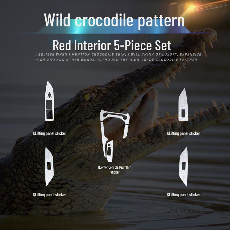 Crocodile Grain Film for Lynk & Co 01-06 Interior Gear Shift Decoration