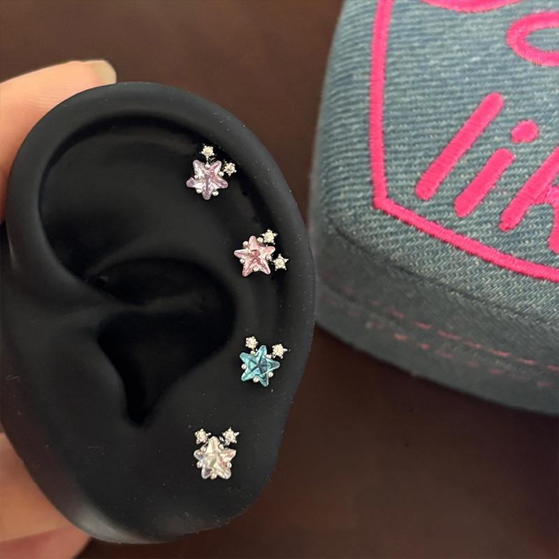Trendy Shiny Star Earrings for Women with Ear Bone Studs Great for Gifting and Events
