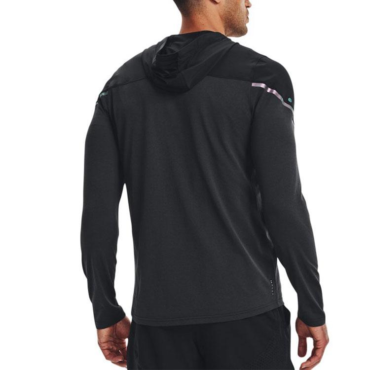 Under Armour Color Block Knit Zip Hoodie Sports Training Fitness Jacket Men Tops Black 1366170-001