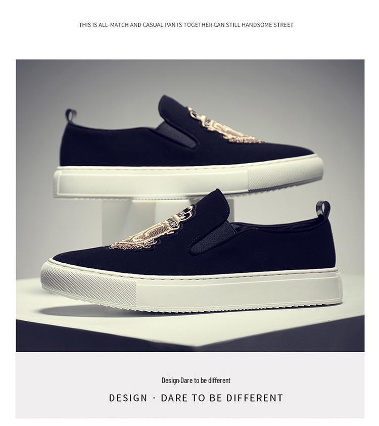 Men's Trendy Summer Slip-on Loafers - British Embroidery & Comfort