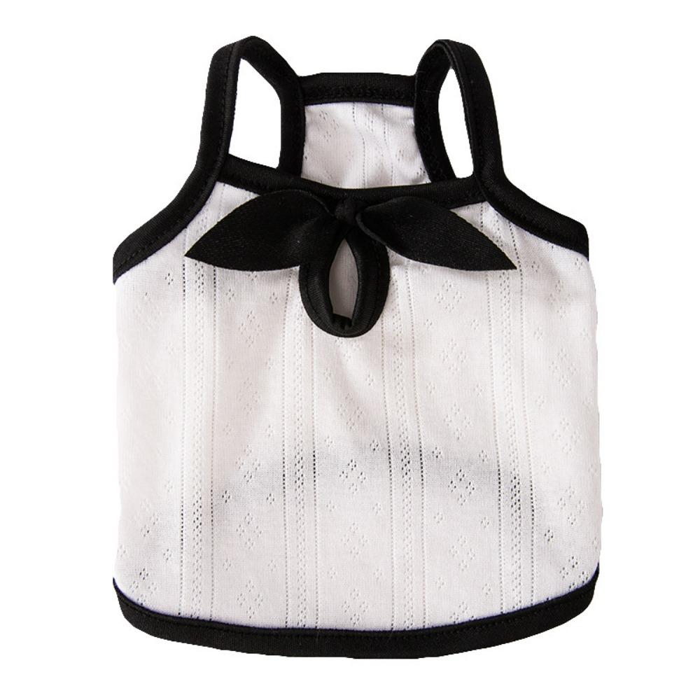 Thin Polyester Bowknot Dog Vest White XS~L Pet Cat Sling T-Shirts Comfortable Breathable Summer Thin Puppy Clothes Perro