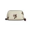 Coach Madi Metal Logo Floral Print Leather Cosmetic Bag Women's Chalk White