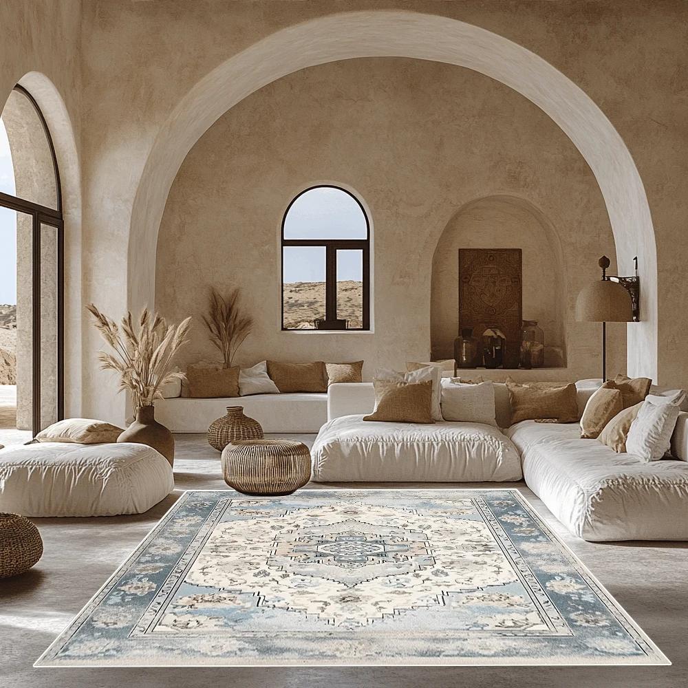 

Персидские ретро ковры для гостиной, мягкий нескользящий коврик для пола, большие ковры, моющиеся, домашнее украшение, ковер для спальни для декора комнат 60x90cm