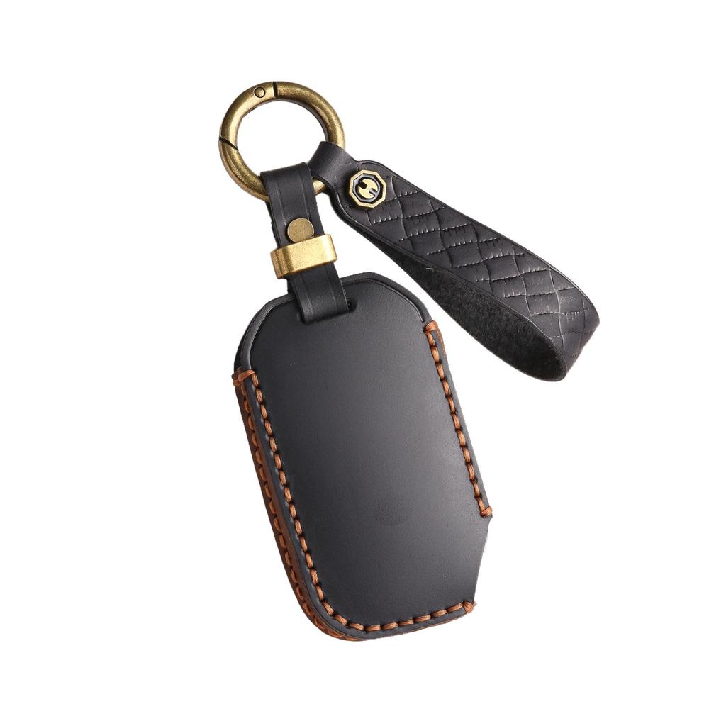 Kia Carnival Autoschlüsselhülle aus echtem Leder, handgefertigt, mit Schnalle