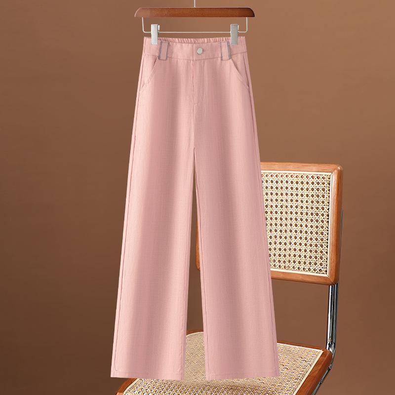 

Women s Summer 2025 Tencel Cotton Linen Wide-Leg Drape Pants - Petite Nine-Point Length 29/XL for 115-125 lbs
