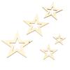 205pcs Assorted Size Wooden Stars Unfinished Blank Wooden Stars Ornaments for Art Craft Wedding Party