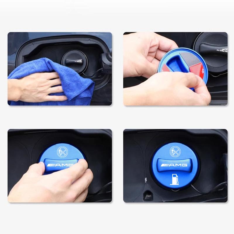 Car Fuel Cap Aluminum Alloy Oil Box Lid Petrol Tank Cover For Mercedes Benz AMG W203 W206 W220 W205 W211 W212 W201 W168 W169 GLA
