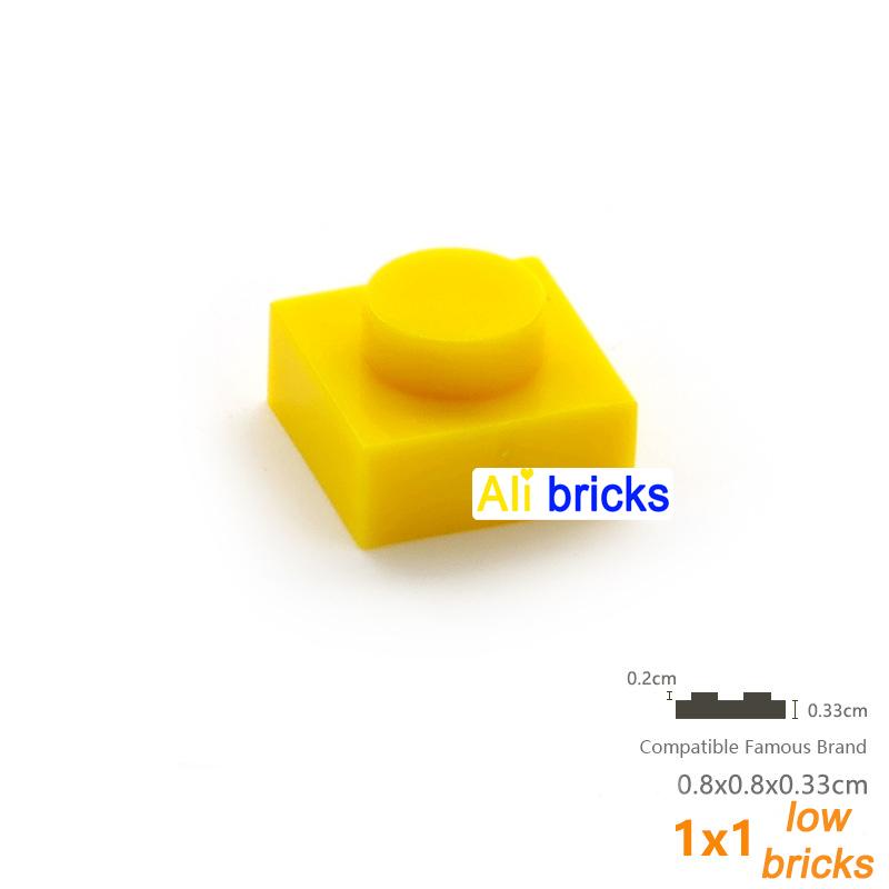 200pcs/lot Bulk Blocks Building Bricks Thin 1x1 Educational Assemblage Construction Toys for Children Size Compatible With 3024
