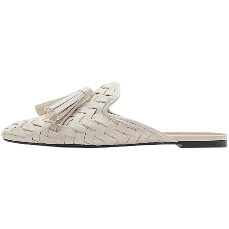 Fashion 2025 Autumn Women's Slippers Winter Fringe Modern Slippers Square Head Flats Lazy Muller Sandals Tassel Shoes Woman Slides