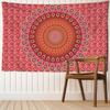 Tapiserie cu flori de mandala roșie agatat de perete abstract psihedelic vrăjitorie boem dormitor living decor acasă