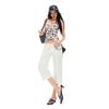 Trendy Summer Low Rise Raw Wash White Denim Cropped Capri Pants For Women Slim Straight Versatile AllMatch Casual Bottoms