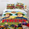 3D Print Cartoon Fireman Sam Bedding Set Duvet Cover With Pillowcase Single Double Twin Full Queen King Size