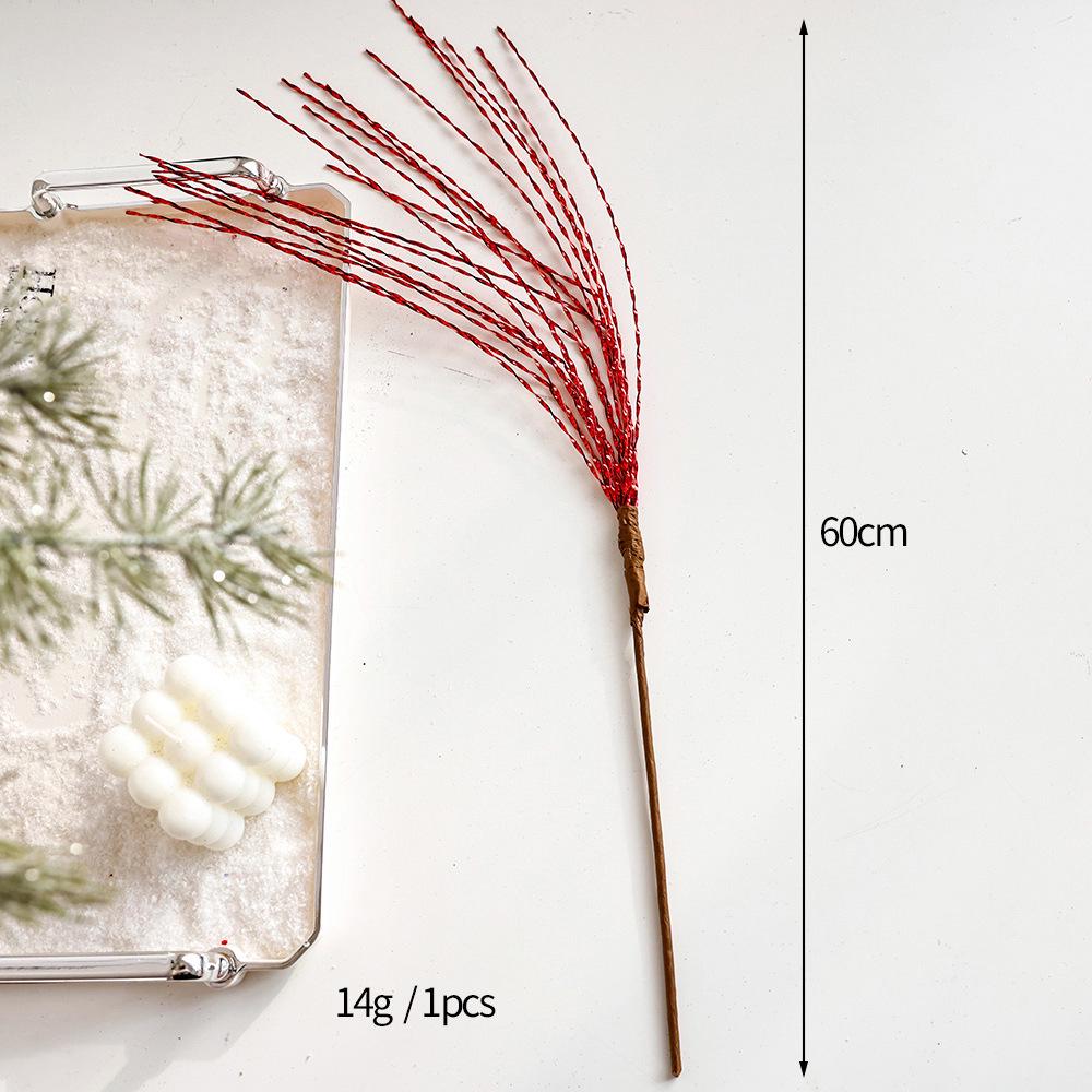 Gold Powder Heart Flower Christmas Tree Branch Decor