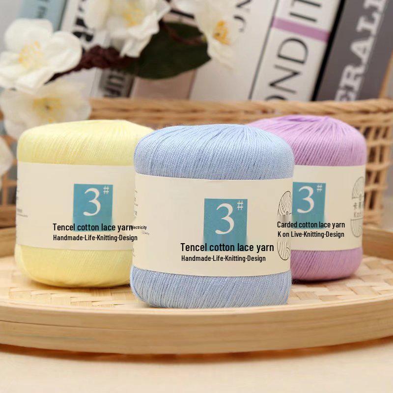 Tencelová bavlnená čipkovaná priadza na letné háčkovanie a pletenie DIY - Nie. 3