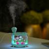 Novel Fish Tank LED Night Light Household Ultrasonic Air Humidifier Aquarium Small Cylinder Air Purifier Misting Maker